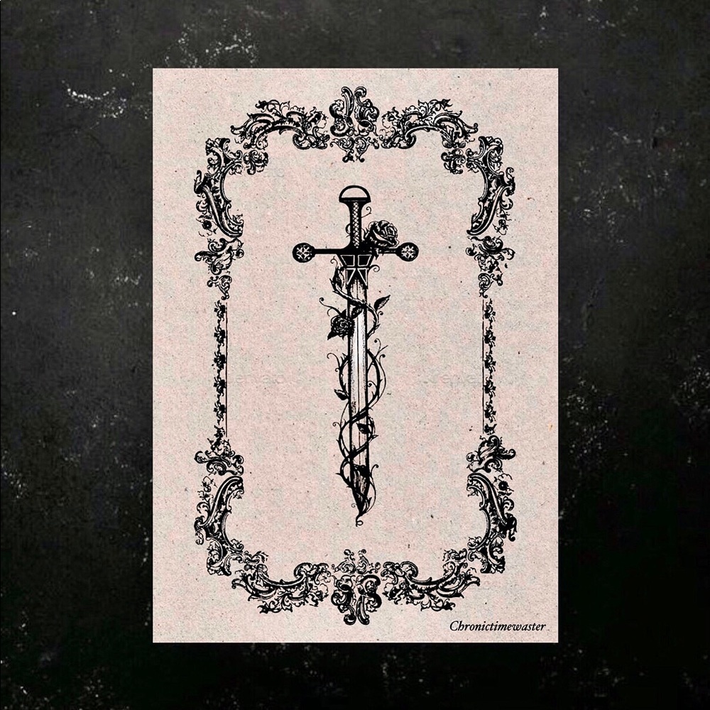 Art Print Rose and Dagger